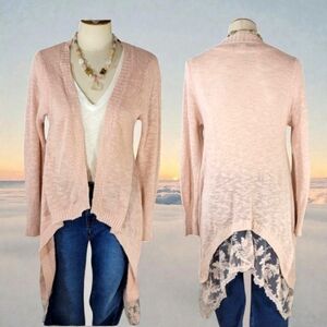 Francesca's Blue Rain Open Front Ladies Cardigan Size S